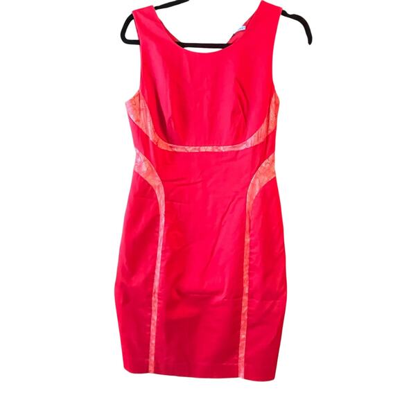 ANTONIO MELANI Dresses & Skirts - Antonio Melani Cotton/Span/Nylon/Poly LIned Red Pencil Dress by Ann Taylor - 4